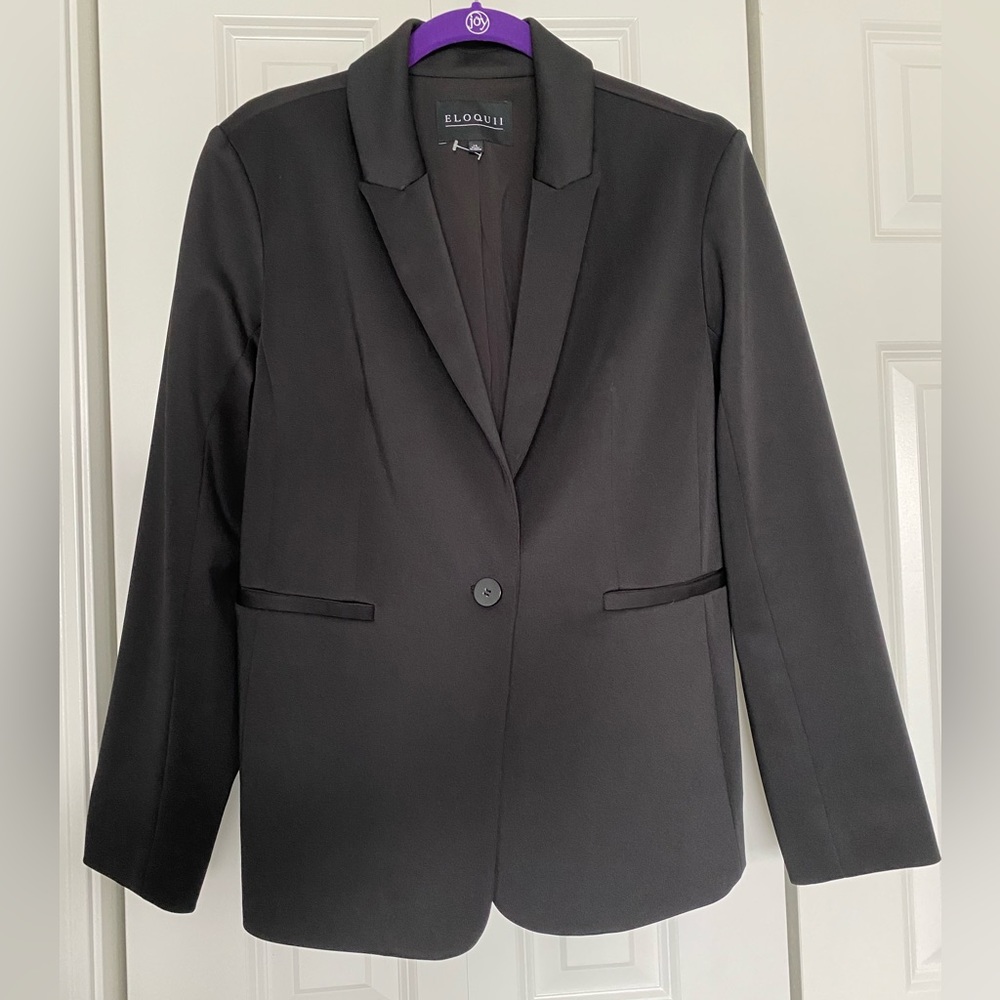 Eloquii black ponte blazer size 14